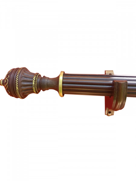 QYT64 Two Inches Wooden Poles Black Walnut Brackets And Tower Finials(Color: Black walnut)