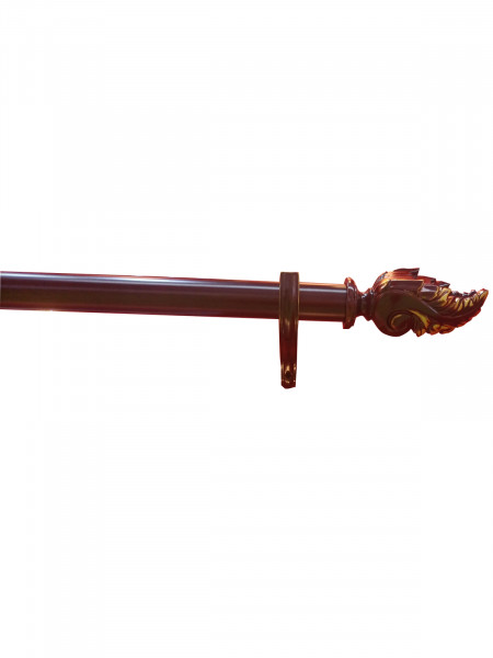 QYT66 Two Inches Diameter Wooden Pole Red Wood Brackets And Finials