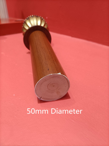 QYT67 Red Wood 2 Inches Timber Curtain Rods With Decorative Finials