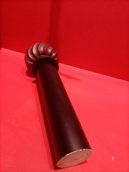 QYT68 Solid Black Wood Two Inches Timber Curtain Rods With Brackets
