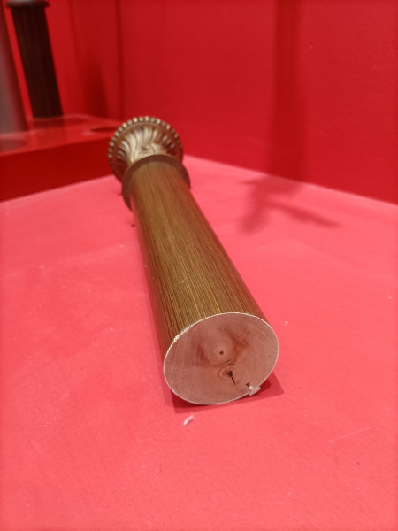 QYT70 Two Inches Custom Wood Curtain Rods And Gold Hardware