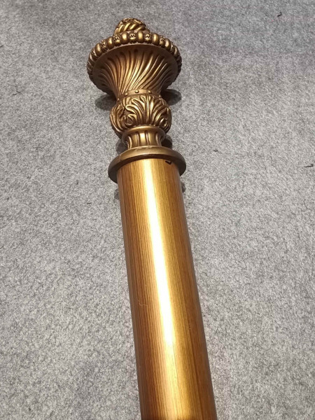 QYT70 Two Inches Custom Wood Curtain Rods And Gold Hardware(Color: Gold)