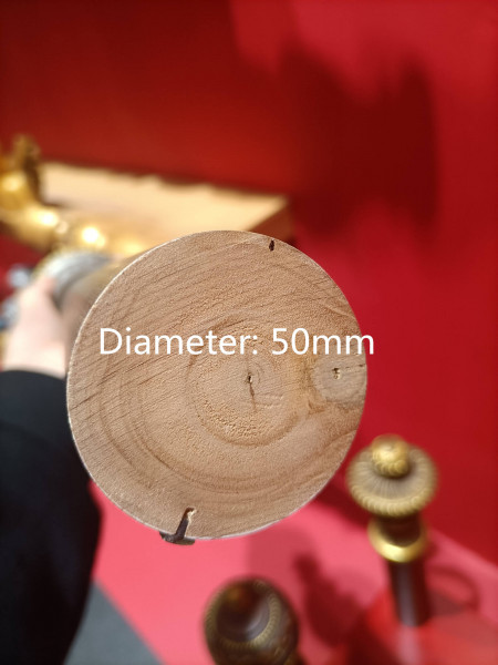 QYT70 Two Inches Custom Wood Curtain Rods And Gold Hardware