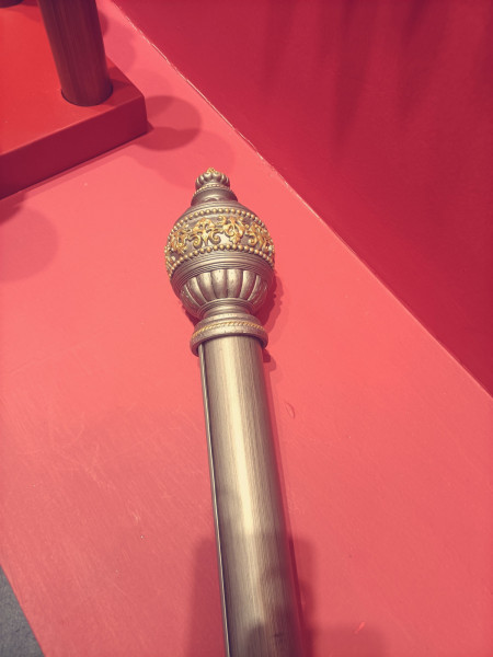 QYT71 Custom 2 Inches Diameter Wood Curtain Poles Gold Silver(Color: Gold)