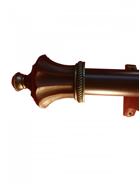 QYT72 Custom 2 Inches Timber Curtain Rods With Hardware Red Wood