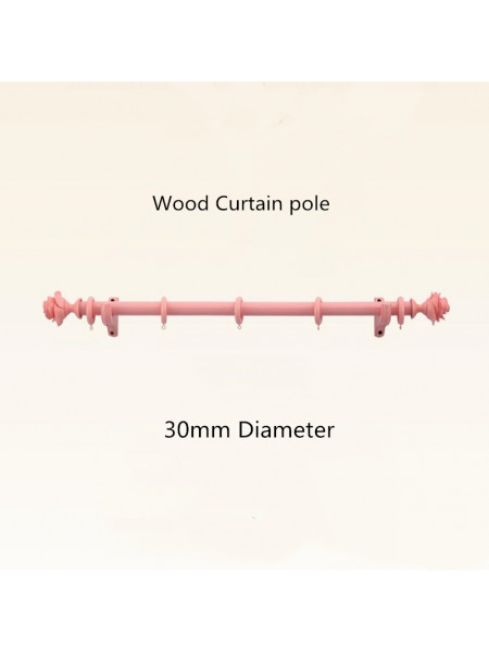 QYT80 Custom 1-3/8" Wooden Curtain Poles White Black Yellow Pink
