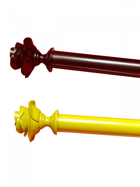 QYT80 Custom 1-3/8" Wooden Curtain Poles White Black Yellow Pink