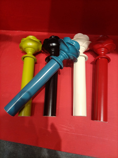QYT81 Blue Red 1-3/8" Wooden Drapery Rods Brackets And Rings