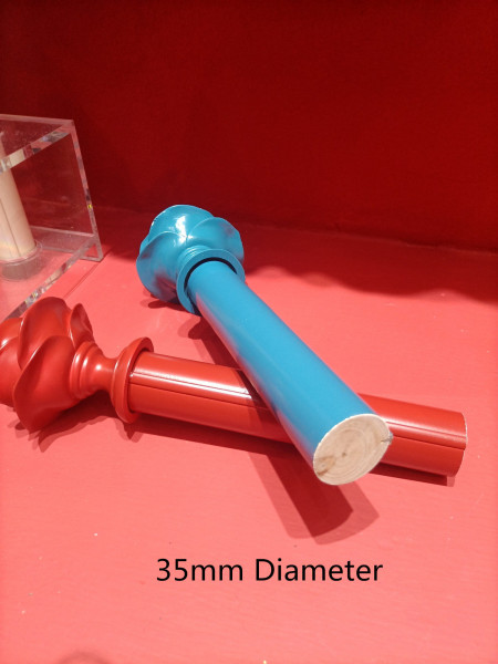 QYT81 Blue Red 1-3/8" Wooden Drapery Rods Brackets And Rings