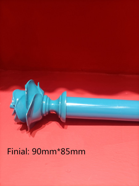 QYT81 Blue Red 1-3/8" Wooden Drapery Rods Brackets And Rings(Color: Blue)