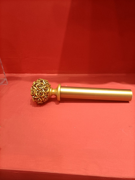 QYT82 Pink Gold 1-3/8" Diameter Timber Curtain Rods And Finials(Color: Gold)