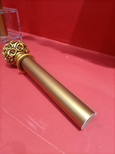 QYT82 Pink Gold 1-3/8" Diameter Timber Curtain Rods And Finials