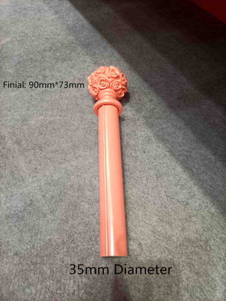 QYT82 Pink Gold 1-3/8" Diameter Timber Curtain Rods And Finials(Color: Pink)
