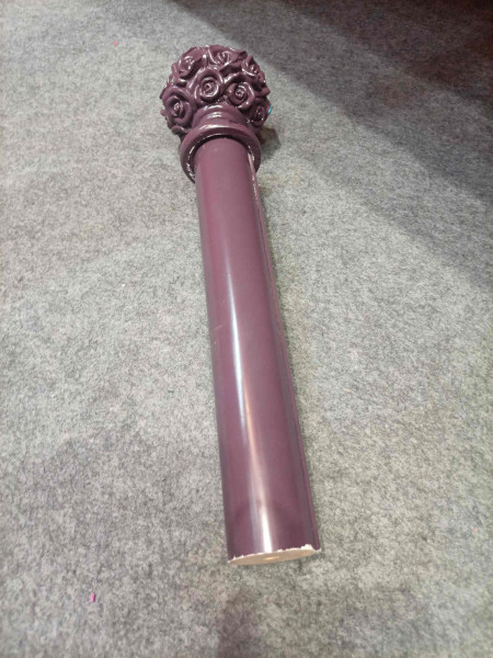 QYT82 Pink Gold 1-3/8" Diameter Timber Curtain Rods And Finials(Color: Purple)