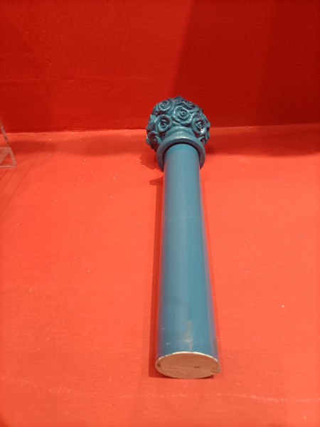 QYT82 Pink Gold 1-3/8" Diameter Timber Curtain Rods And Finials(Color: Blue)