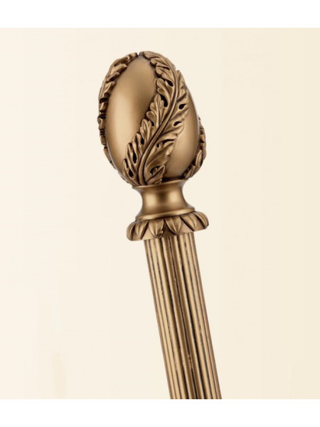 QYT87 Striple Gold 1-3/8" Diameter Wood Curtain Rods With Brackets(Color: Gold egg finial)