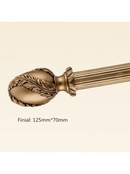 QYT87 Striple Gold 1-3/8" Diameter Wood Curtain Rods With Brackets