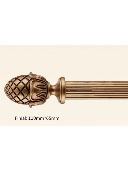 QYT87 Striple Gold 1-3/8" Diameter Wood Curtain Rods With Brackets