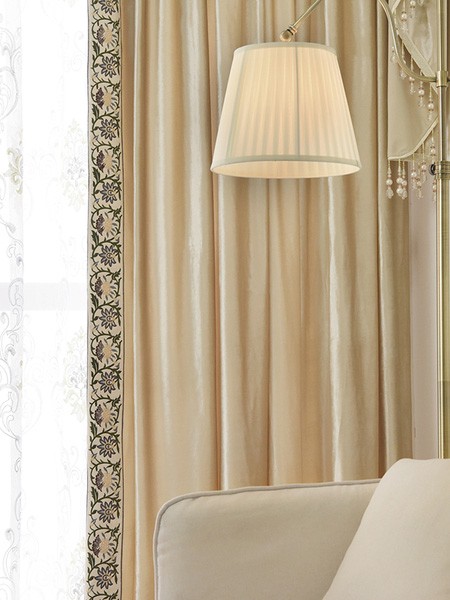 New arrival Denali Beige and Yellow Waterfall and Swag Valance and Sheers Custom Made Chenille Velvet Curtains Pair(Color: Beige Yellow)