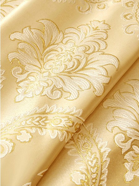 Jacquard Yellow Blue Coffee color Floral Waterfall and Swag Luxury Valance and Sheers Living room Curtains Pair in Yellow color