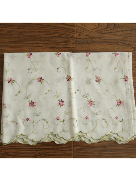 Winston Little Rose Embroidered Grommet Cafe Curtains For