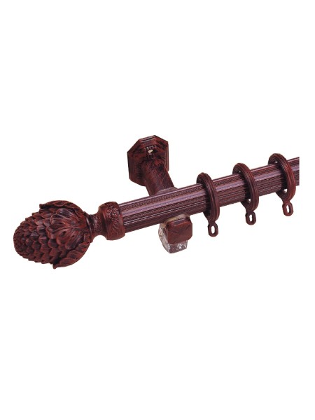 QYR2820 1-1/4" Diameter Rome Antique Color Custom Single Curtain Rods (Color: Antique Iron Oxide Red)