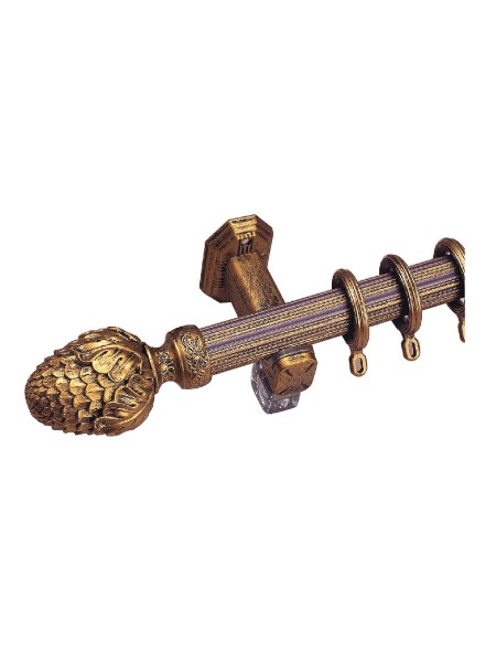 QYR2820 1-1/4" Diameter Rome Antique Color Custom Single Curtain Rods (Color: Rub Gold)