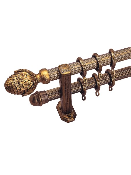 QYR2821 1-1/4" Diameter Rome Antique Color Custom Double Curtain Rods (Color: Rub Gold)