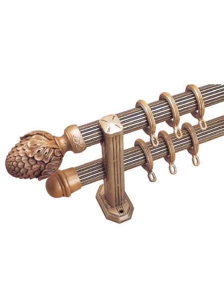 QYR2821 1-1/4" Diameter Rome Antique Color Custom Double Curtain Rods (Color: Antique Pearl White)