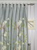 120 Inch Extra Wide Morgan Gray Embroidered Bird Branch Faux Silk Curtains Heading Style