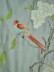 120 Inch Extra Wide Morgan Gray Embroidered Bird Branch Faux Silk Curtains Fabric Details