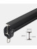 CHR01 Bendable Ivory and Black Curtain Tracks Ceiling/Wall Mount For Bay Window