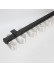 CHR09 Thick Ivory Black S Fold Curtain Tracks Ceiling/Wall Mount(Color: Black)