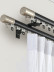 CHR125 Foraker White Black Blue Champagne Aluminum alloy Curtain Track Set With Column Finials