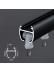 CHR55 White Silver Black Aluminum alloy Curtain Rod Set With Rollers For living room