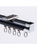 CHR8024 Ivory Black Wall Ceiling Mounted Triple Curtain Tracks with Valance Track