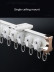 CHRY35 White/Champagne Mounted Custom Made Curtain Tracks For Bay Windows(Color: White)