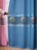 Jacquard Chenille Custom Made Curtains Pretty Trees Navy Grey Pink