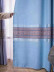 Extra Wide Ready Made Eyelet Curtains Jacquard Monogram 112 Inches(Color: Navy)