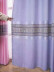 Extra Wide Ready Made Eyelet Curtains Jacquard Monogram 112 Inches(Color: Grey)