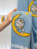 QY24H06DS Fashion Children EmbroideredHello Kitty Blue Fabric Sample