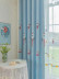 QY24H06E High Quality Fashion Children Chenille Embroidered Cute Astronaut Blue Custom Made Curtains