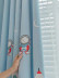 QY24H06E High Quality Fashion Children Chenille Embroidered Cute Astronaut Blue Custom Made Curtains
