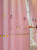 QY24H06FD High Quality Children Chenille Embroidered Cute Pink Stars Grommet Ready Made Curtains