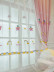 QY24H06FD High Quality Children Chenille Embroidered Cute Pink Stars Grommet Ready Made Curtains