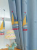 EQY24H06GD High Quality Children Chenille Embroidered Cute Blue Sailboats Custom Made Curtains