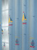 EQY24H06GD High Quality Children Chenille Embroidered Cute Blue Sailboats Custom Made Curtains