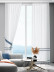 QY7121SZC Elbert Waves Embroidered Double Pinch Pleat Ready Made Sheer Curtains