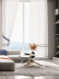 QY7121SZC Elbert Waves Embroidered Double Pinch Pleat Ready Made Sheer Curtains