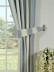 Moonbay Stripe Double Pinch Pleat Cotton Extra Long Curtain 108 - 120 Inch Panel Decorative Tiebacks